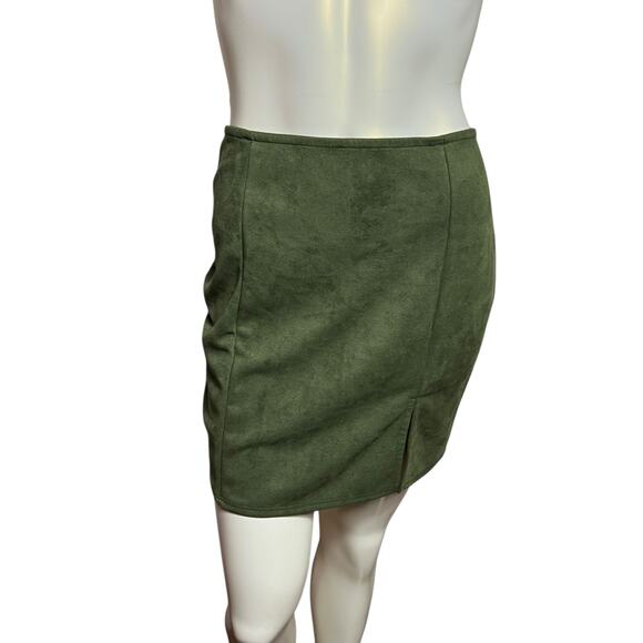 Windsor Green Suede-Like High-Waisted Skirt - Size L - Picture 1 of 10